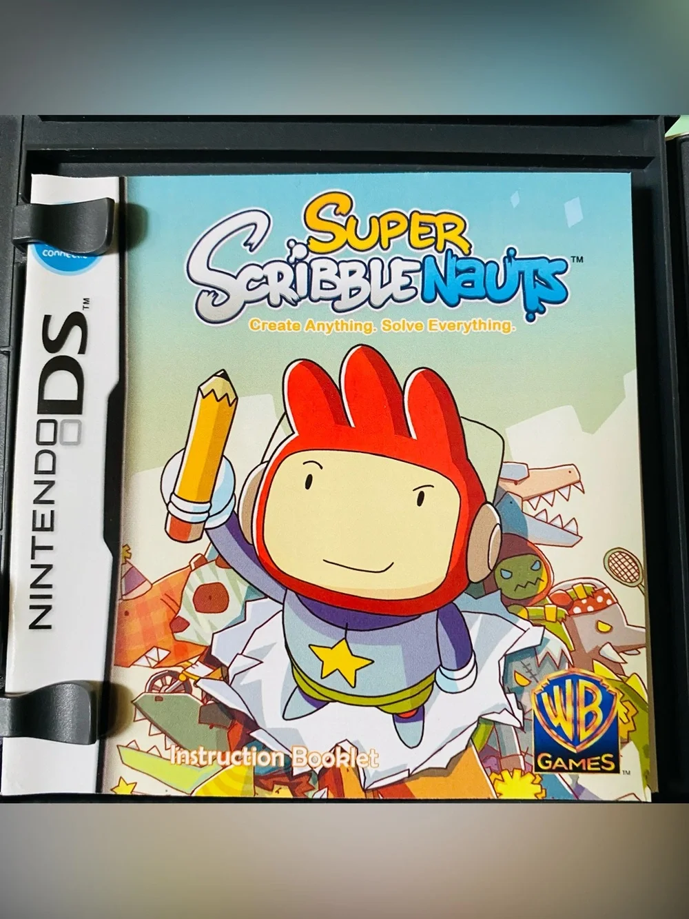 Nintendo Super Scribblenauts Puzzle Adventure EUC includes box, game, pamphlet